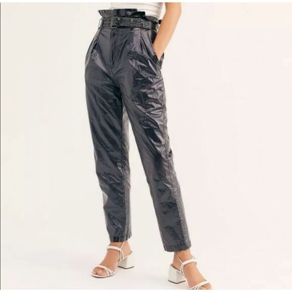 Free People Faux Leather Paperbag Pants